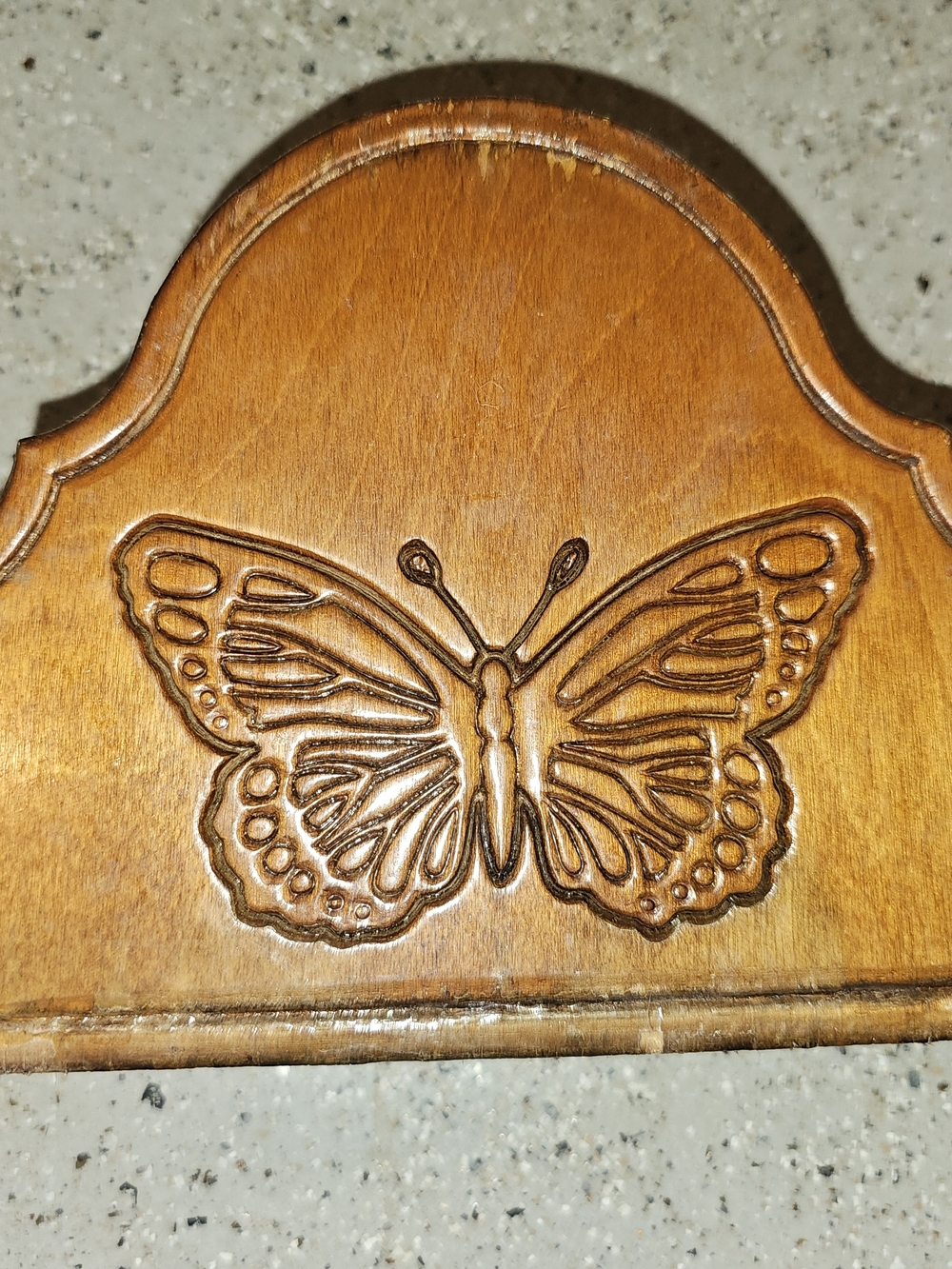 Handcrafted Vintage Brown Butterly Wood Napkin Holder